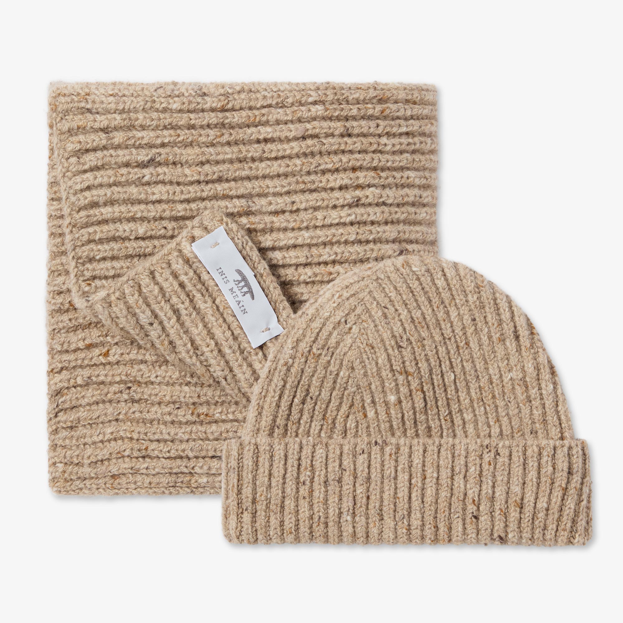 Cashmere Rib Hat & Scarf Set